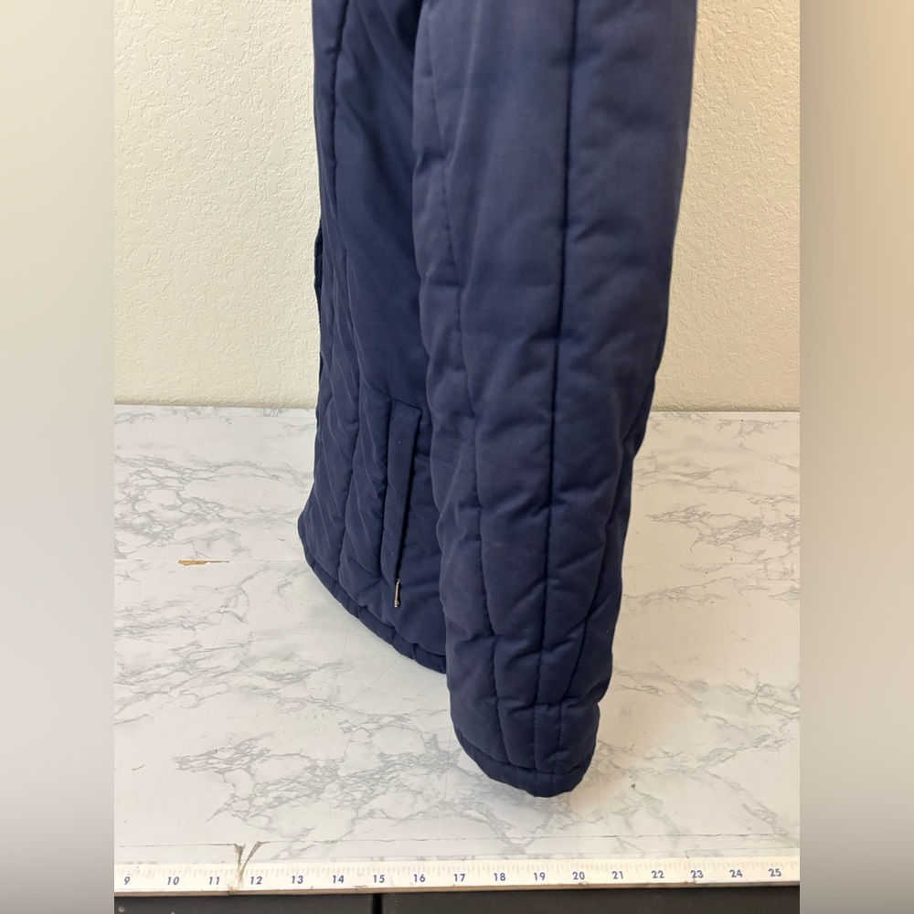 Vintage Aspen Puffer Jacket Women’s S Blue Color Striped Full Zip Snap Coat - Picture 3 of 5